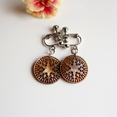 茶蝶貝「ベツレヘムパール風」イヤリング