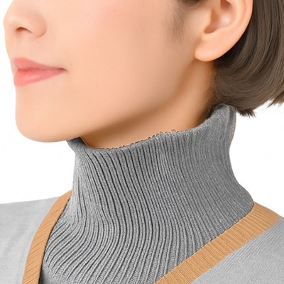 日本製 オーガニックコットン ネックウォーマー ( つけ襟 ) グレー (6650-7371)