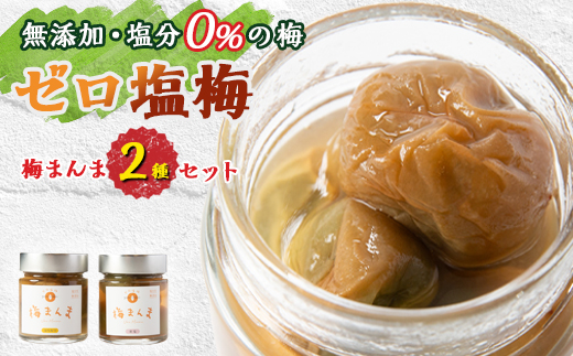 【特許製法!無添加・塩分0%の梅】ゼロ塩梅　梅まんま　2種類セット!(はちみつ・岩塩)