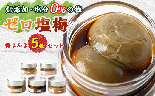 【特許製法!無添加・塩分0%の梅】ゼロ塩梅　梅まんま　嬉しいちょっとずつ5種類セット!