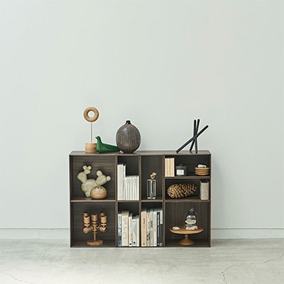 薄型ユニットシェルフ「V-TISS LIGHT」フリープラン BKウォールナット【複数個口で配送】【配送不可地域：離島】