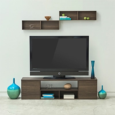 薄型ユニットシェルフ「V-TISS LIGHT」TVボード ブラックウォールナット【複数個口で配送】【配送不可地域：離島】