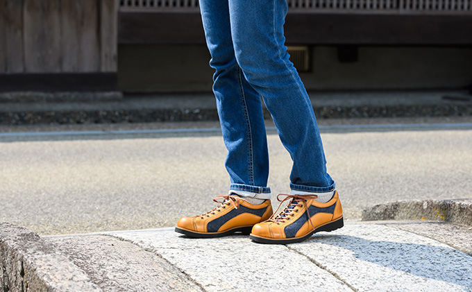 倭イズム デニム×牛革婦人靴 YAL2000　ライトブラウン　23.0cm