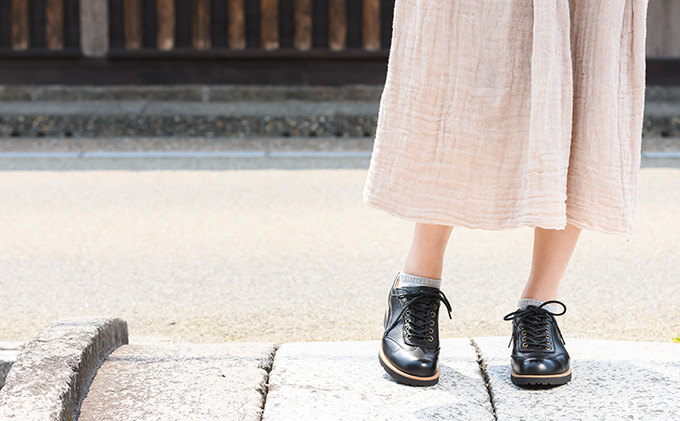 倭イズム 鹿革婦人靴 YAL2001 ブラック　23.5cm