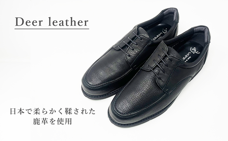 倭イズム ( ヤマトイズム ) 鹿革 4E シューズ 紳士靴 YAN220 （ ブラック ） 24.0cm【 ファッション 靴 シューズ 革製品 革靴 】 【 お洒落 レザーシューズ やわらかい 快適 履き心地 】