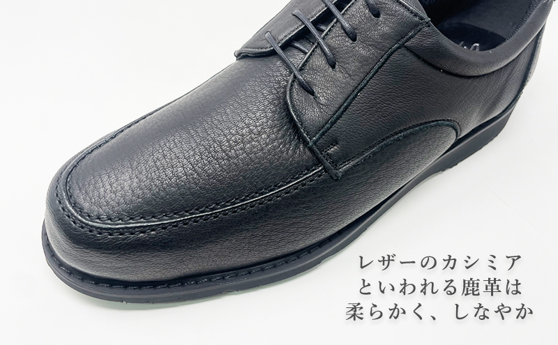 倭イズム ( ヤマトイズム ) 鹿革 4E シューズ 紳士靴 YAN220 （ ブラック ） 24.0cm【 ファッション 靴 シューズ 革製品 革靴 】 【 お洒落 レザーシューズ やわらかい 快適 履き心地 】
