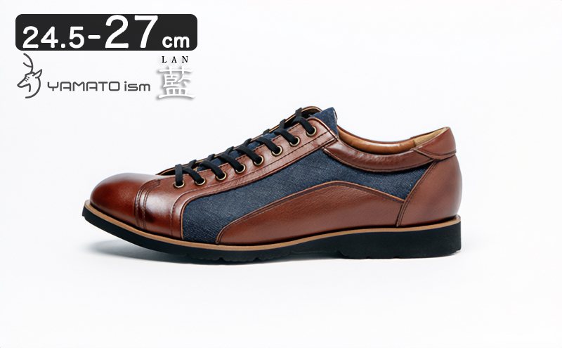 倭イズム ( ヤマトイズム ) 牛革 デニム シューズ 紳士靴 YA3310 （ ワイン ） 26.5cm