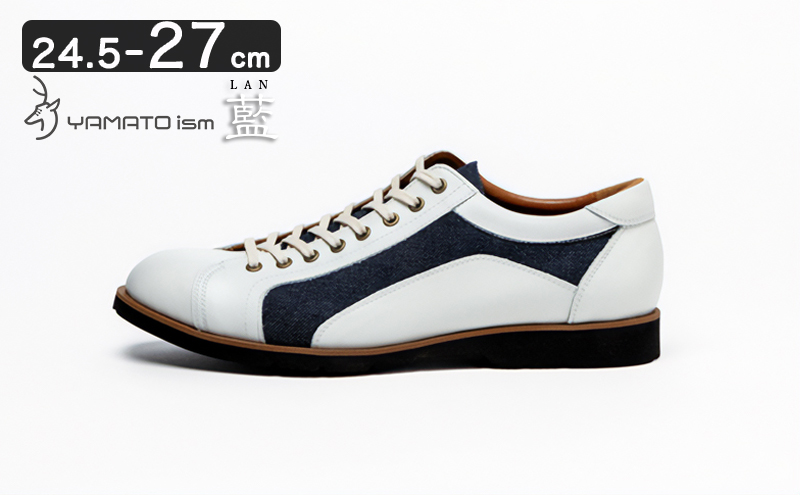 倭イズム ( ヤマトイズム ) 牛革 デニム シューズ 紳士靴 YA3310 （ ホワイト ） 26.5cm