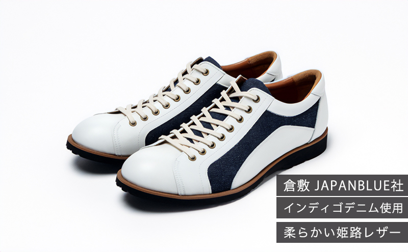 倭イズム ( ヤマトイズム ) 牛革 デニム シューズ 紳士靴 YA3310 （ ホワイト ） 26.5cm