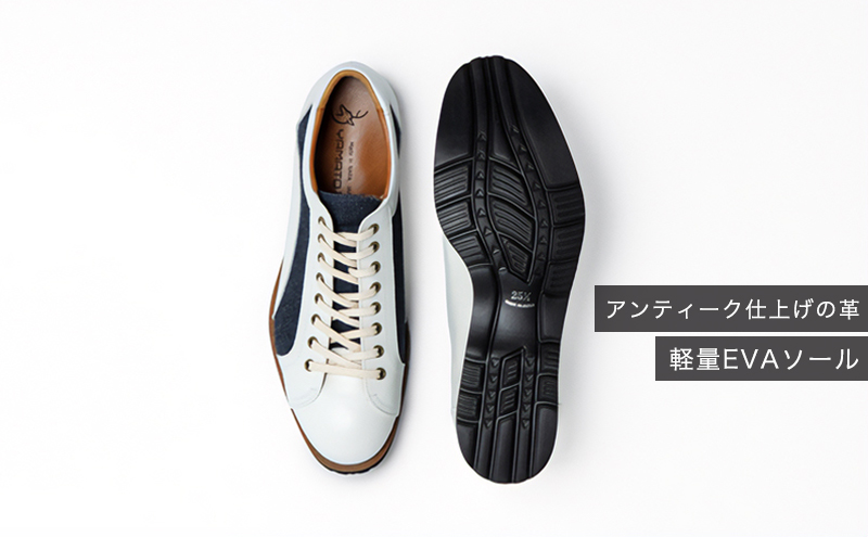 倭イズム ( ヤマトイズム ) 牛革 デニム シューズ 紳士靴 YA3310 （ ホワイト ） 26.5cm