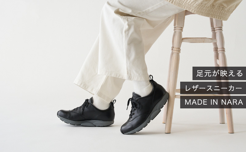 MIDFOOT ( ミッドフッド ) 紳士靴 レザースニーカー MF002JM 27.0cm( ブラック ) 4E　【 ファッション 靴 シューズ スニーカー メンズ 】 【 お洒落 レザーシューズ オイルレザー 快適 履き心地 】