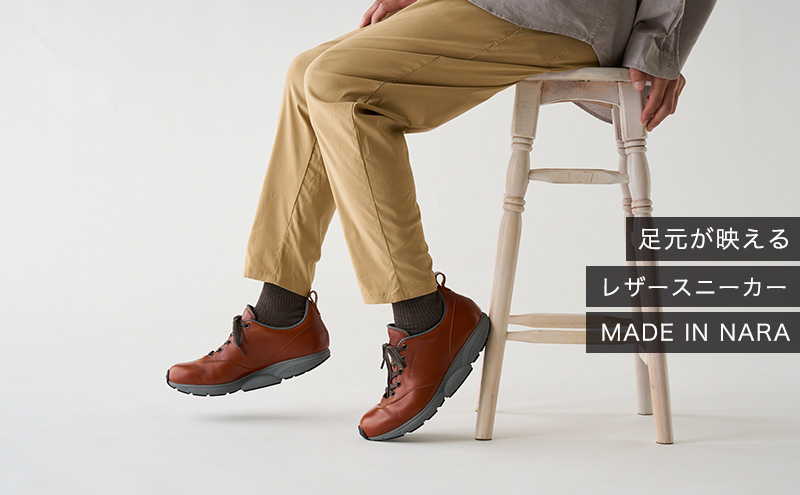 MIDFOOT ( ミッドフッド ) 紳士靴 レザースニーカー MF002JM 26.0cm( ブラウン ) 4E　【 ファッション 靴 シューズ スニーカー メンズ 】 【 お洒落 レザーシューズ オイルレザー 快適 履き心地 】