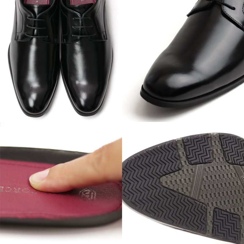 BENE FORCE 日本製ビジネスシューズ プレーントゥ BF8911-BLK 25.5cm