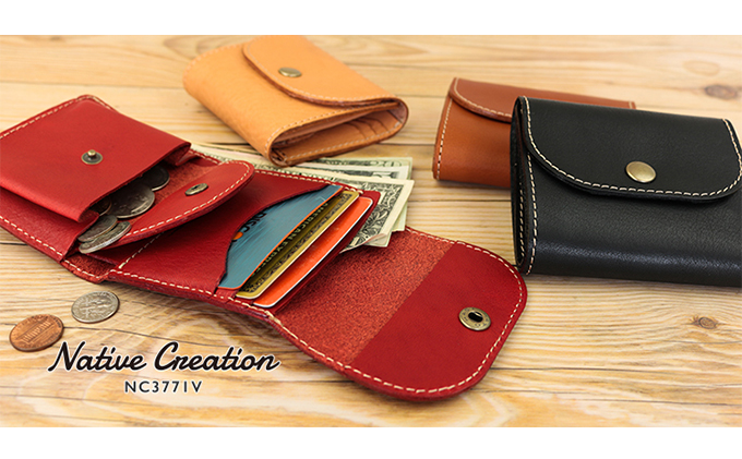 Native Creation コンパクト財布 ミニ財布 NC3771V 栃木レザー 【CAMEL】
