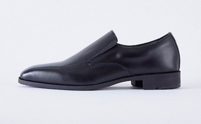 ガゼール 本革ラクチン軽量ビジネスシューズ紳士靴（ヴァンプ）ブラック CB25 24.5