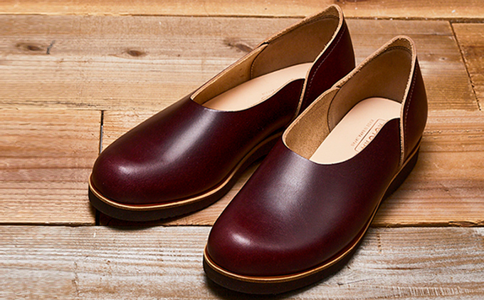 レディース 本革 みやこスリッポン KOTOKA（ことか）レザー 古都 奈良 No.KTO-7385バーガンディ 22.5cm