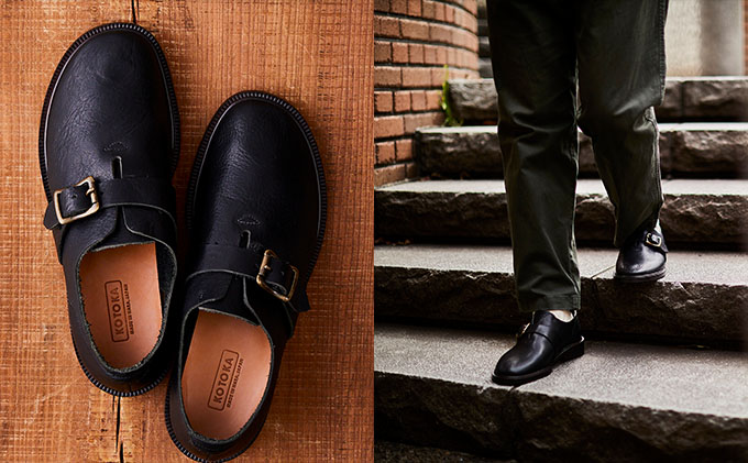 KOTOKA　 一枚革モンク　ブラック　 メンズ　28.0cm