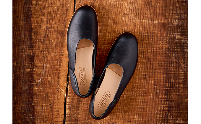 レディース 本革 みやこスリッポン KOTOKA（ことか）レザー 古都 奈良 No.KTO-7385ブラック 23.5cm