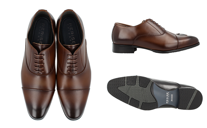 RERiSE TRIGGER RE-3001 本革ビジネスシューズ ストレートチップ DARK BROWN 26.0cm