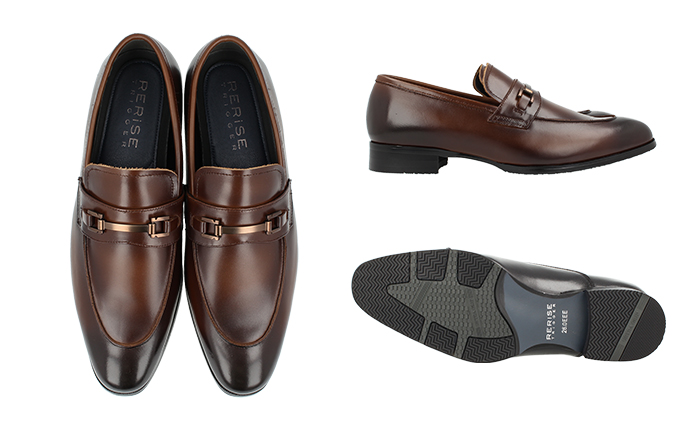 RERiSE TRIGGER RE-3002 本革ビジネスシューズ ビットUチップ DARK BROWN 27.0cm