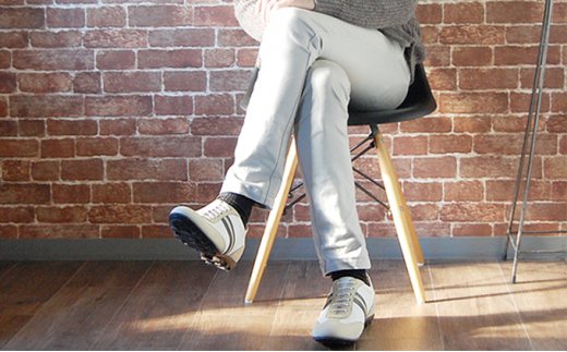 レザースニーカー 本革 カジュアルシューズ 5cmアップ シークレットスニーカー No.899 ホワイト 24.5cm