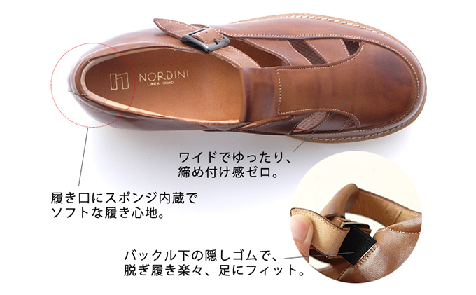 本革 幅広 4E ワイド ビジネスサンダル オフィスサンダル  5.5cmアップ シークレットサンダル No.567 ブラック 25.0cm