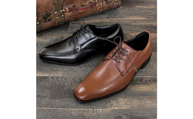 ガゼール 本革ラクチン軽量ビジネスシューズ 紐タイプ(スワール） 紳士靴 ブラウン CB23 26.0