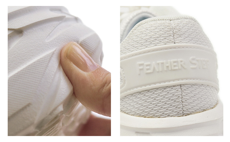 FEATHER STEP   FS-01日本製 スニーカー ダブルラッセル WHITE 26.5cm