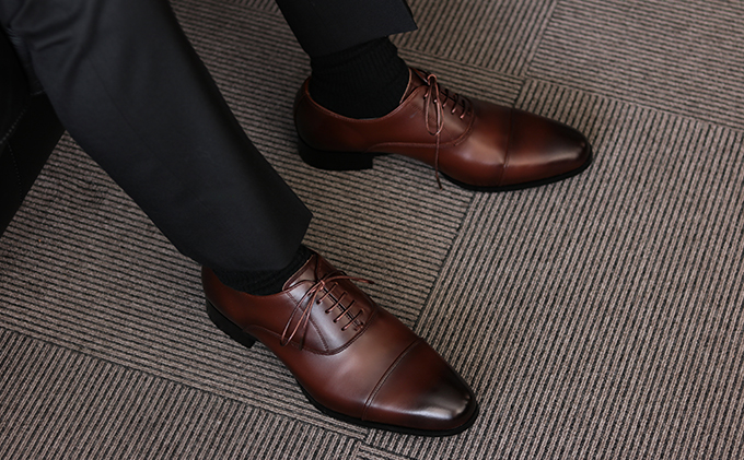 RERiSE TRIGGER RE-3001 本革ビジネスシューズ ストレートチップ DARK BROWN 26.0cm