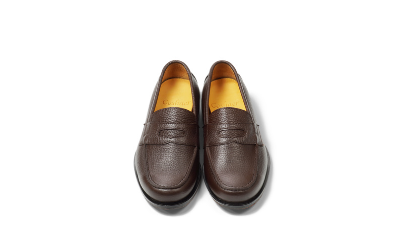 Coshaer 革靴 24.5cm ローファー マッケイ製法 Vibram  日本製 ファッション 靴 ブラウン メンズ インソール CS1320 Suffle