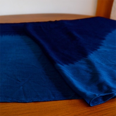 藍染めストール　yamanobe  フリンジなし　