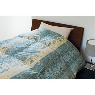 抜群の暖かさ上質羽毛掛け布団ダウンパワー400dp以上(WDD93%1.2kg)シングル(王朝青) 王朝青