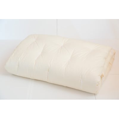 年中使えるボリュームのある敷き布団(木綿わた90%)ダブル　シンプルなオフ白無地　