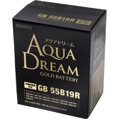 AQUADREAM GOLD 自動車始動用バッテリー 充電制御車対応  55B19R 1個【配送不可地域：沖縄県】