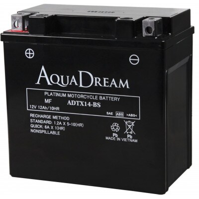 AQUADREAM PLATINUM バイク用バッテリー 液入充電済 ADTX14-BS 1個【配送不可地域：沖縄県】