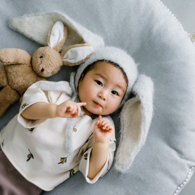 丸お座布団83cmダブルガーゼグレープチ付 グレー