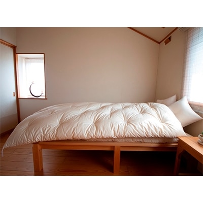 ふっくらあたたかい掛け布団(木綿わた90%ポリエステル10%)シングル　シンプルなオフ白無地