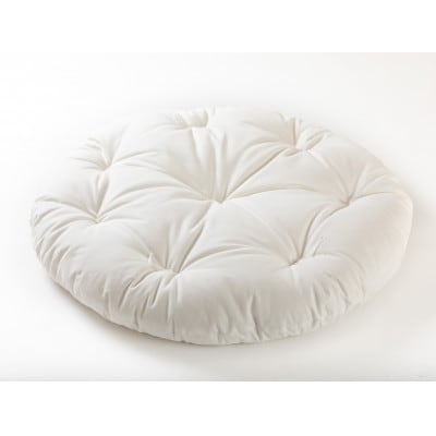 【直径83cm　ふかふか丸お座布団】オーガニック無添加ピンクWガーゼプチカバー付 ピンク