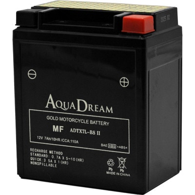 AQUADREAM GOLD バイク用バッテリー 液入充電済 ADTX7L-BS II 1個【配送不可地域：沖縄県】