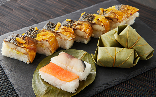 (冷凍)柿の葉ずし2種10個と柚庵焼鯖ずし1本7切【配送不可地域：離島】