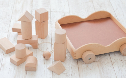 木製おもちゃのだいわの積木車(積木4cm基尺 32pcs)