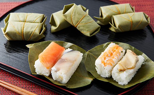 冷凍　柿の葉ずし4種10個(鯖・鮭・穴子・海老)【配送不可地域：離島】
