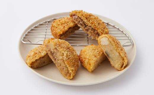 奈良県産大和牛のコロッケ、奈良特産大和丸ナスと味彩豚の豚みそコロッケ、レンコンのミンチカツ【配送不可地域：離島】