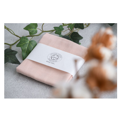 和晒ダブルガーゼを2枚重ねた4重ガーゼ仕様シンプルハンカチとレース付ハンカチ　ピンク(2枚セット)