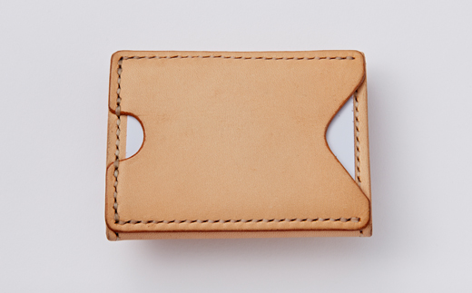 【ちっこくても使い易いミニ財布no.3】左利き用生成り手縫い　多機能Boxタイプ　使うほどに飴色に…