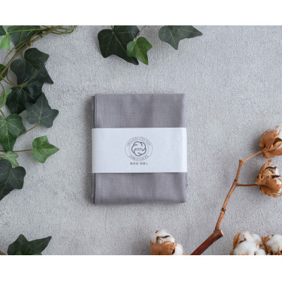 無添加ダブルガーゼを2枚重ねた4重ガーゼ仕様　大判ハンカチ2色セット(生成り×グレー)