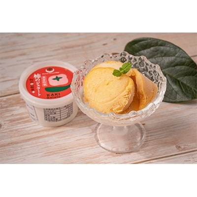 まるで果物そのもののような松田果樹園+自慢の柿のジェラート。16個セット【配送不可地域：離島・北海道・沖縄県・東北】