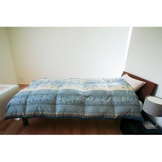 抜群の暖かさ上質羽毛掛け布団ダウンパワー400dp以上(WDD93%1.2kg)シングル(王朝青) 王朝青