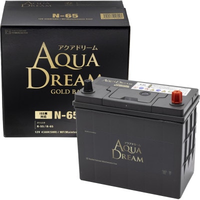 AQUADREAM GOLD 自動車始動用バッテリー ISS車対応  N-65 1個【配送不可地域：沖縄県】