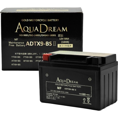 AQUADREAM GOLD バイク用バッテリー 液入充電済 ADTX9-BS II 1個【配送不可地域：沖縄県】